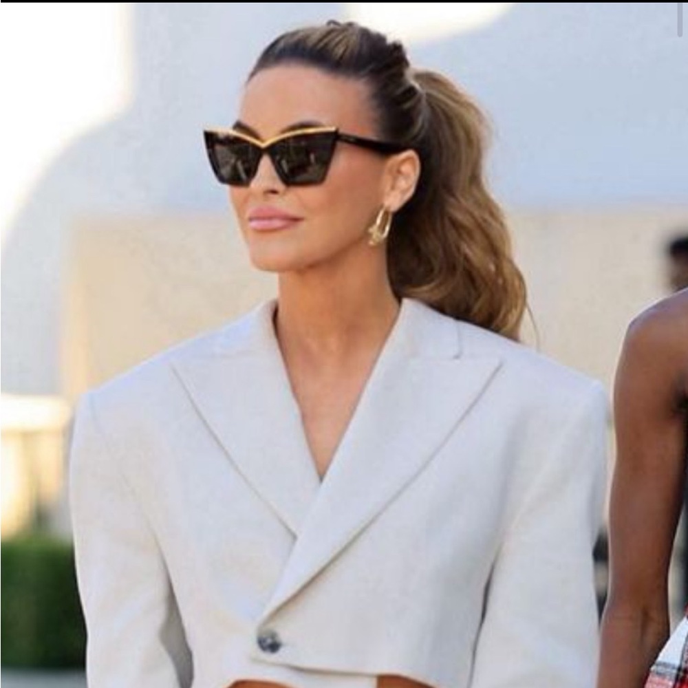 Saint Laurent Women's Sunglasses in Black with Gold Trim